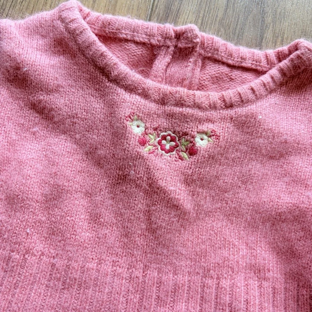Y2K Gymboree‎ Rabbit Hair Pointelle Baby Girl Pink Dress Floral 3-6 M